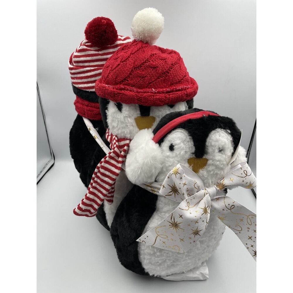 *RARE* Isaac Mizrahi New York 3-Pk Christmas Penguin Throw Pillows ~NEW~